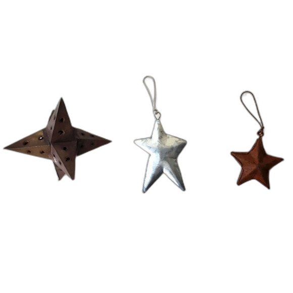 None Other - 3 star metal vintage ornaments